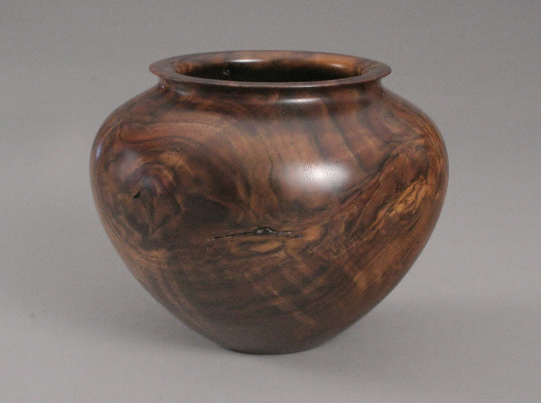 Walnut burl vase