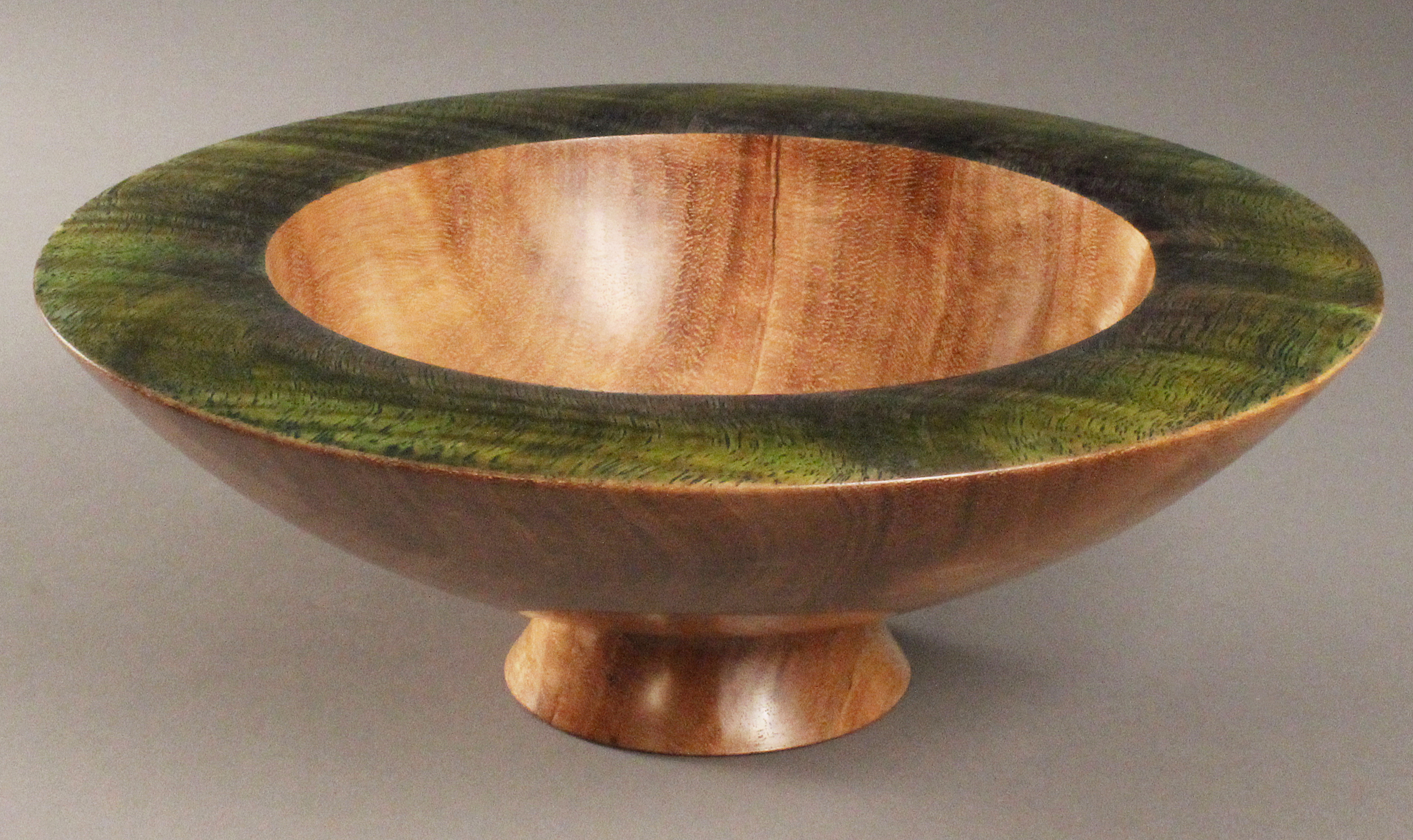Maple ripple bowl dyed green