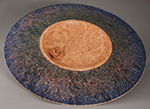 Maple burl platter dyed blue, green, and purple