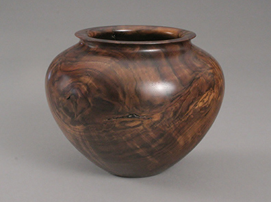 Walnut burl vase