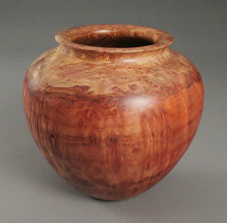 Redwood burl vase with sapwood