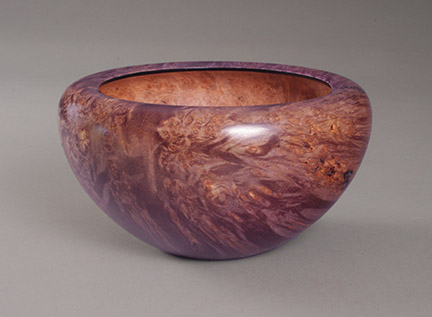 Maple burl bowl dyed yellow and purple